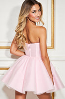 Load image into Gallery viewer, Pink Sweetheart Corset Short Tulle Prom Dress