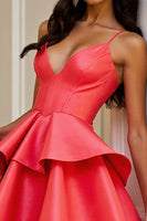 Load image into Gallery viewer, Orange A Line Tiered Corset Short Prom Dress