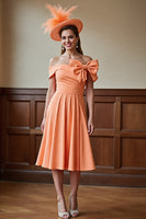 Load image into Gallery viewer, Sunset Satin A Line Midi Mother of the Bride Dress with Bow