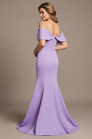Load image into Gallery viewer, Lilac Satin Mermaid Maxi Mother of the Bride Dress