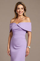 Load image into Gallery viewer, Lilac Satin Mermaid Maxi Mother of the Bride Dress