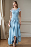 Load image into Gallery viewer, Sky Blue A Line Chiffon Maxi Mother of the Bride Dress with Lace