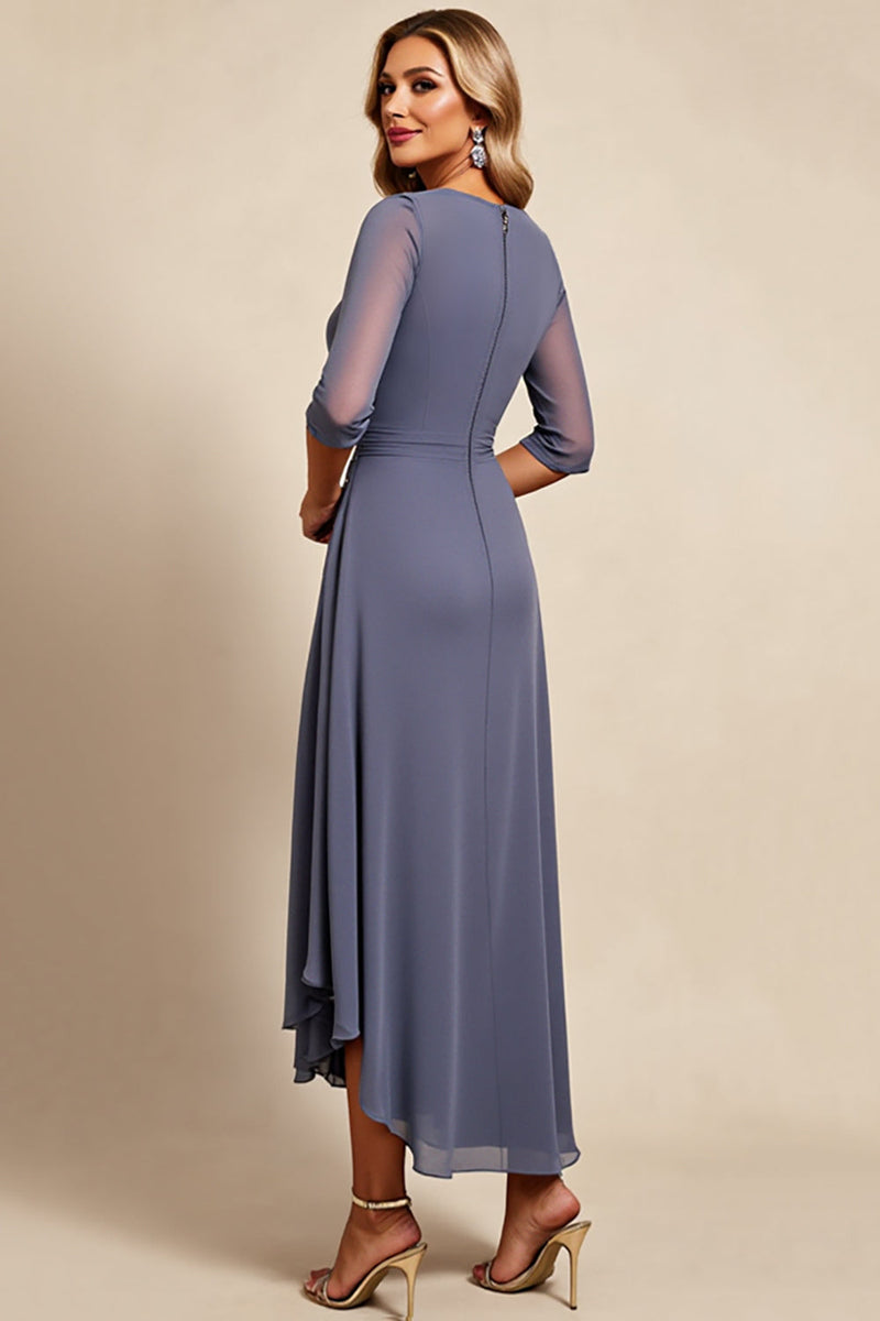 Load image into Gallery viewer, Twilight Chiffon Sheath Mother of the Bride Dress with 3/4 Sleeves