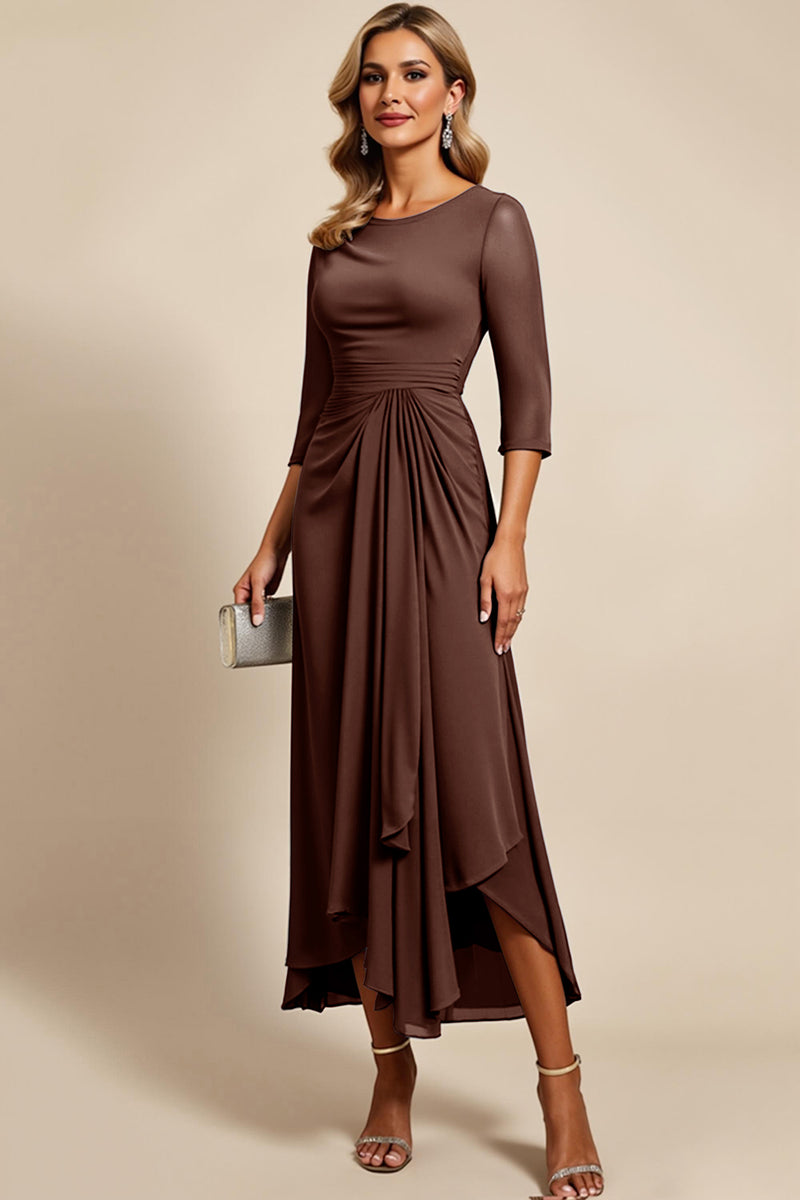 Load image into Gallery viewer, Twilight Chiffon Sheath Mother of the Bride Dress with 3/4 Sleeves