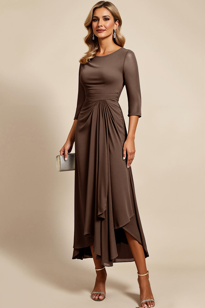 Load image into Gallery viewer, Twilight Chiffon Sheath Mother of the Bride Dress with 3/4 Sleeves