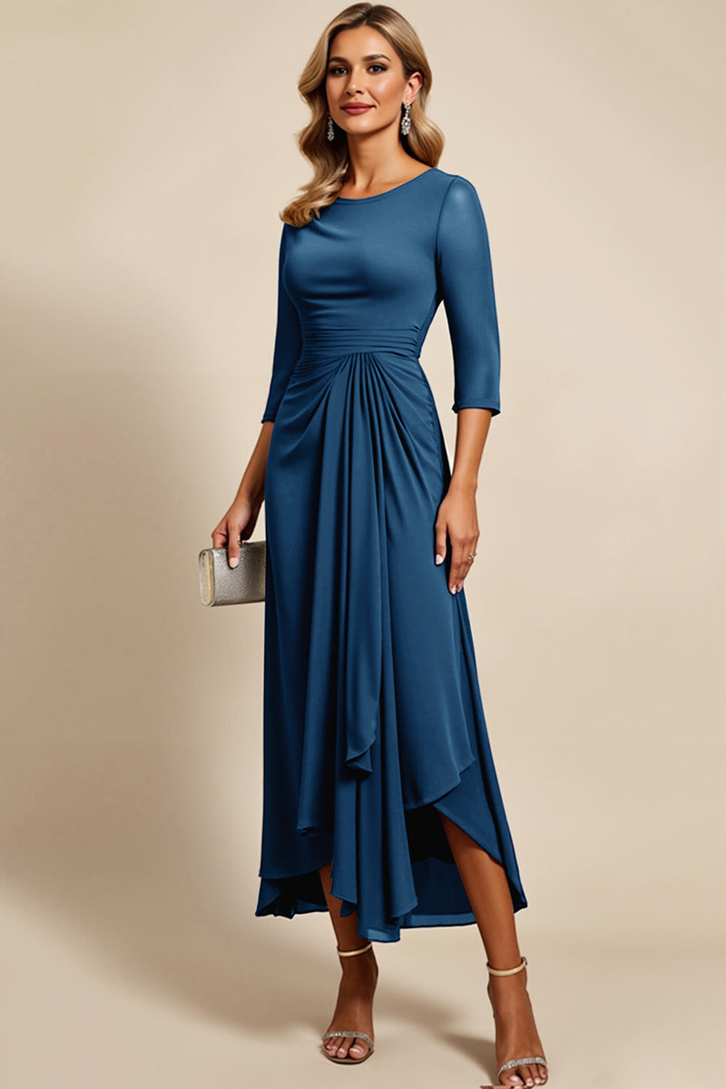 Load image into Gallery viewer, Twilight Chiffon Sheath Mother of the Bride Dress with 3/4 Sleeves