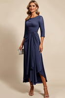 Load image into Gallery viewer, Twilight Chiffon Sheath Mother of the Bride Dress with 3/4 Sleeves