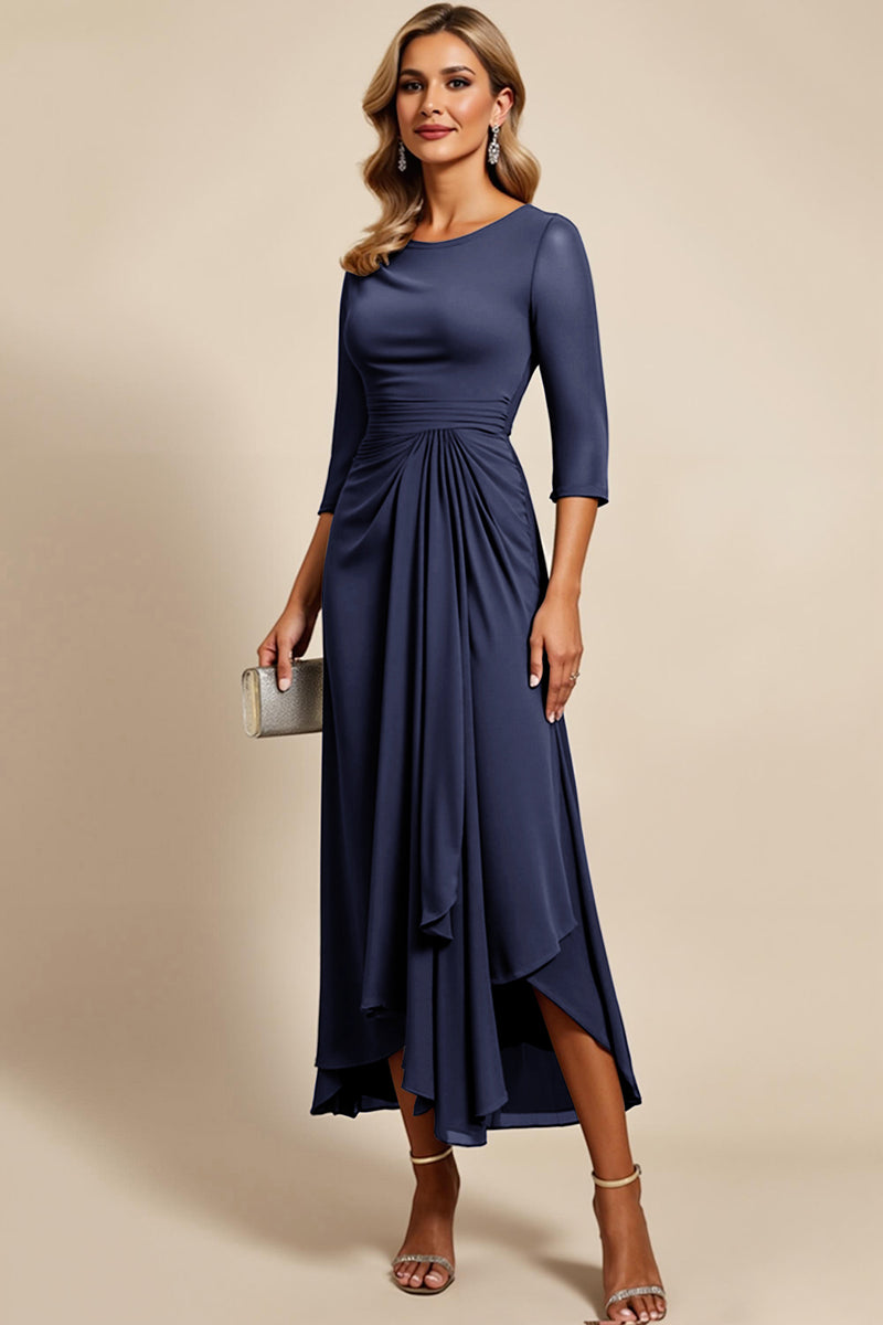 Load image into Gallery viewer, Twilight Chiffon Sheath Mother of the Bride Dress with 3/4 Sleeves