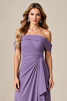 Load image into Gallery viewer, Tahiti Chiffon A Line Long Mother of the Bride Dress with Ruffles