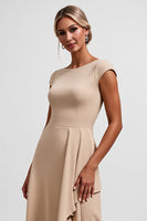Load image into Gallery viewer, Champagne A Line Long Mother of the Bride Dress with Ruffles