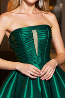 Load image into Gallery viewer, Pine A Line Strapless Satin Keyhole Short Prom Dress