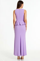 Load image into Gallery viewer, Lilac Sheath Long Formal Dress with Ruffles