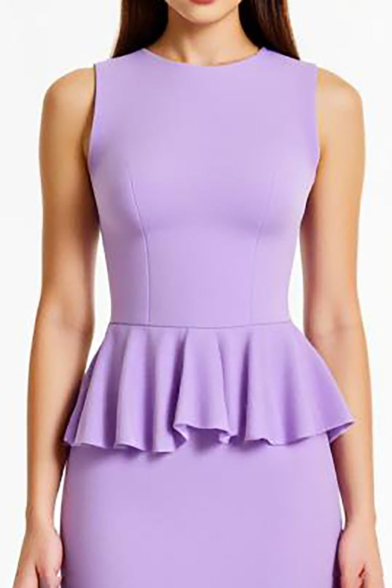 Load image into Gallery viewer, Lilac Sheath Long Formal Dress with Ruffles
