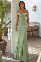 Load image into Gallery viewer, Navy Off the Shoulder Satin Ruched Mermaid Maxi Formal Dress