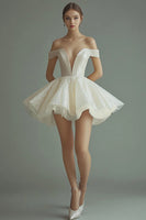 Load image into Gallery viewer, Sparkly Champagne Sequins V-Neck A Line Short Graduation Dress