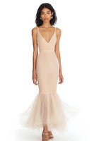 Load image into Gallery viewer, Champagne Mermaid V-Neck Maxi Formal Dress