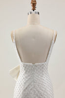 Load image into Gallery viewer, Sparkly White Short Pearls Tight Prom Dress