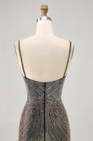 Load image into Gallery viewer, Sparkly Royal Blue Short Backless Tight Prom Dress with Beading