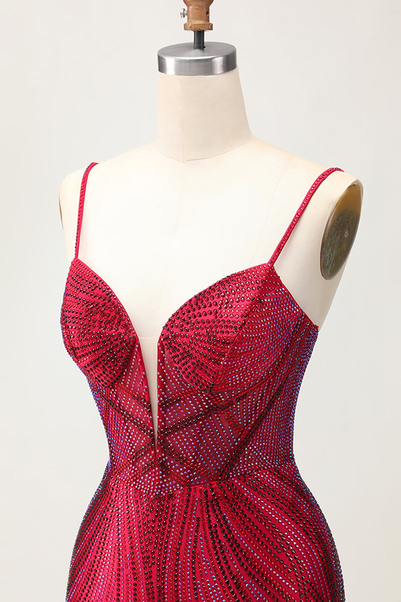 Load image into Gallery viewer, Sparkly Royal Blue Short Backless Tight Prom Dress with Beading