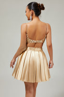 Load image into Gallery viewer, Sparkly Royal Blue A Line Satin Short Prom Dress with Sequins