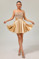 Load image into Gallery viewer, Sparkly Royal Blue A Line Satin Short Prom Dress with Sequins