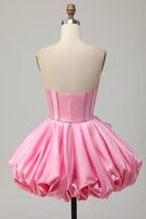 Load image into Gallery viewer, Sparkly Pink Strapless Corset Short Prom Dress with Rhinestones
