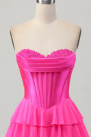 Load image into Gallery viewer, Yellow Ruched Corset Sweetheart Short Prom Dress with Appliques
