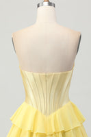 Load image into Gallery viewer, Fuchsia Ruched Sweetheart Corset Short Prom Dress with Appliques