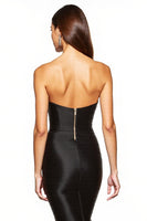 Load image into Gallery viewer, Black Corset Sweetheart Mermaid High-Low Black Tie Dress