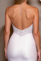 Load image into Gallery viewer, Sparkly Satin White Sweetheart Beaded Short Prom Dress