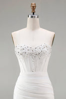 Load image into Gallery viewer, White Sweetheart Short Bodycon Beaded Prom Dress