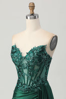 Load image into Gallery viewer, Sparkly Dark Green Sweetheart Corset Short Prom Dress