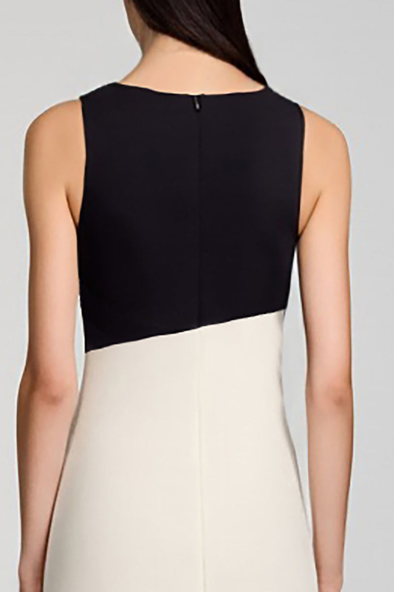 Load image into Gallery viewer, Satin Black and White Midi Cocktail Dress with Ruffles