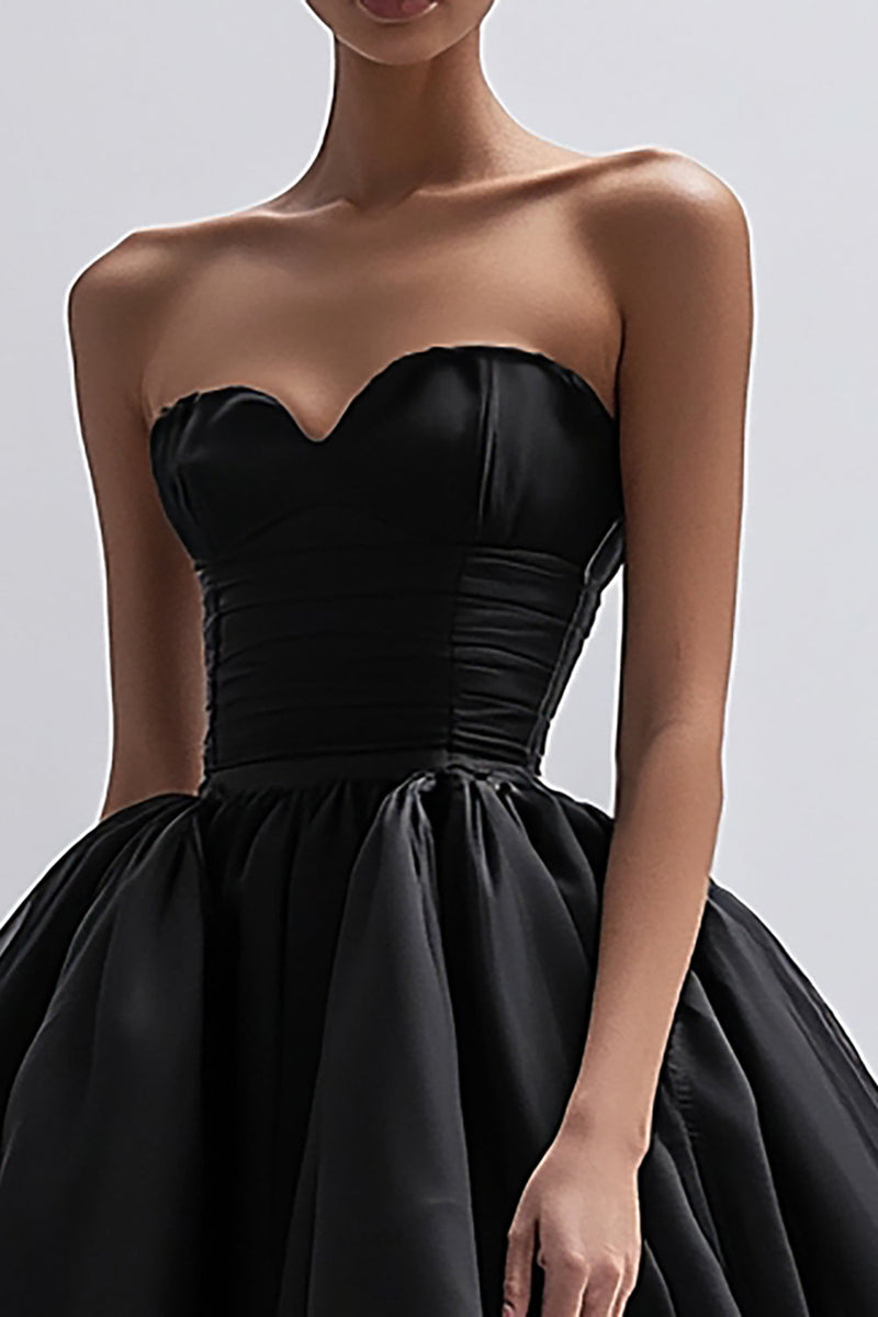 Load image into Gallery viewer, Black Sweetheart Tulle A Line Midi Cocktail Dress