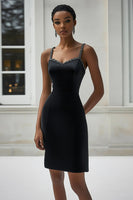 Load image into Gallery viewer, Sparkly Black Short Bodycon Cocktail Dress with Beading