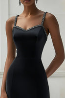 Load image into Gallery viewer, Sparkly Black Short Bodycon Cocktail Dress with Beading