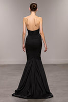 Load image into Gallery viewer, Black Sweetheart Long Mermaid Evening Dress with Slit