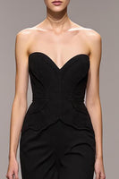 Load image into Gallery viewer, Black Sweetheart Long Mermaid Evening Dress with Slit