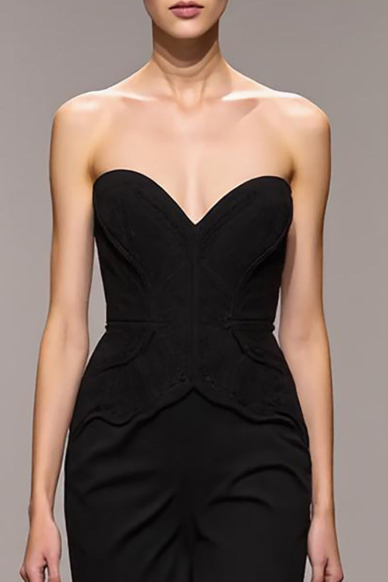 Load image into Gallery viewer, Black Sweetheart Long Mermaid Evening Dress with Slit