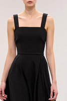 Load image into Gallery viewer, Simple Black Square Neck A Line Long Evening Dress