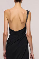 Load image into Gallery viewer, Black Sheath Backless One Shoulder Long Evening Dress