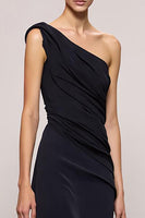 Load image into Gallery viewer, Black Sheath Backless One Shoulder Long Evening Dress