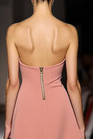 Load image into Gallery viewer, Pink Ruched Strapless Long Evening Dress with Slit