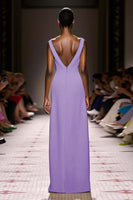 Load image into Gallery viewer, Simple Ivory V-Neck Satin Sheath Backless Long Evening Dress