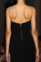 Load image into Gallery viewer, Simple Black Sheath Strapless Long Evening Dress