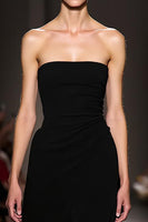 Load image into Gallery viewer, Simple Black Strapless Sheath Evening Dress