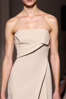 Load image into Gallery viewer, Simple Ivory Sheath Ruched Strapless Long Evening Dress with Slit