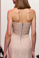 Load image into Gallery viewer, Sparkly Champagne Sequin Strapless Long Evening Dress with Slit