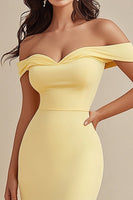 Load image into Gallery viewer, Black Off the Shoulder Satin Maxi Mermaid Evening Dress