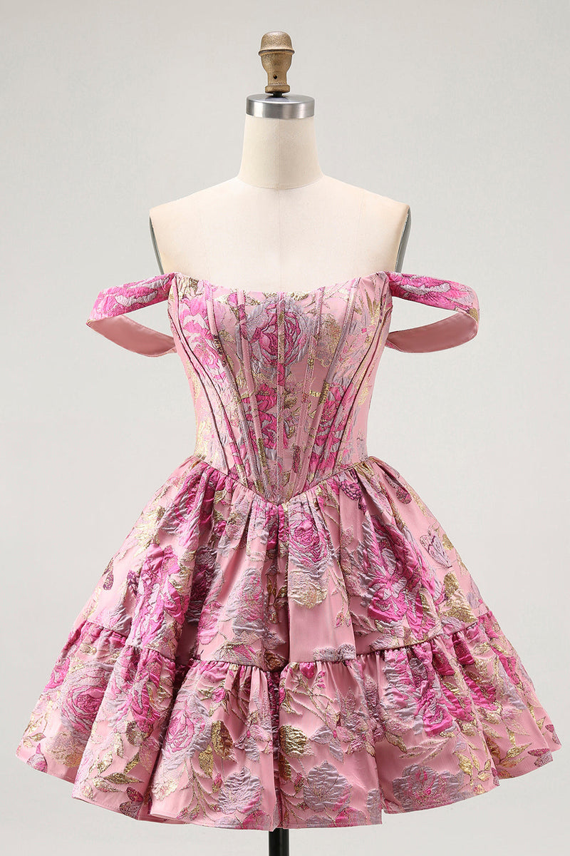 Load image into Gallery viewer, Blush Fluffy A Line Short Corset Prom Dress